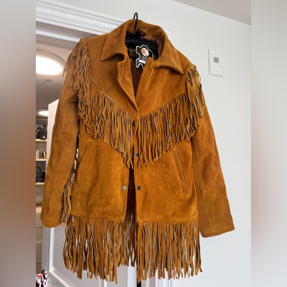 BNWT Suede Fringe Leather Jacket – Size Small